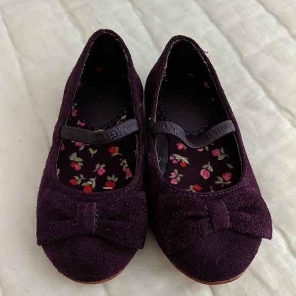 Girls Janie and Jack purple suede shoes size 6 - Picture 2 of 4